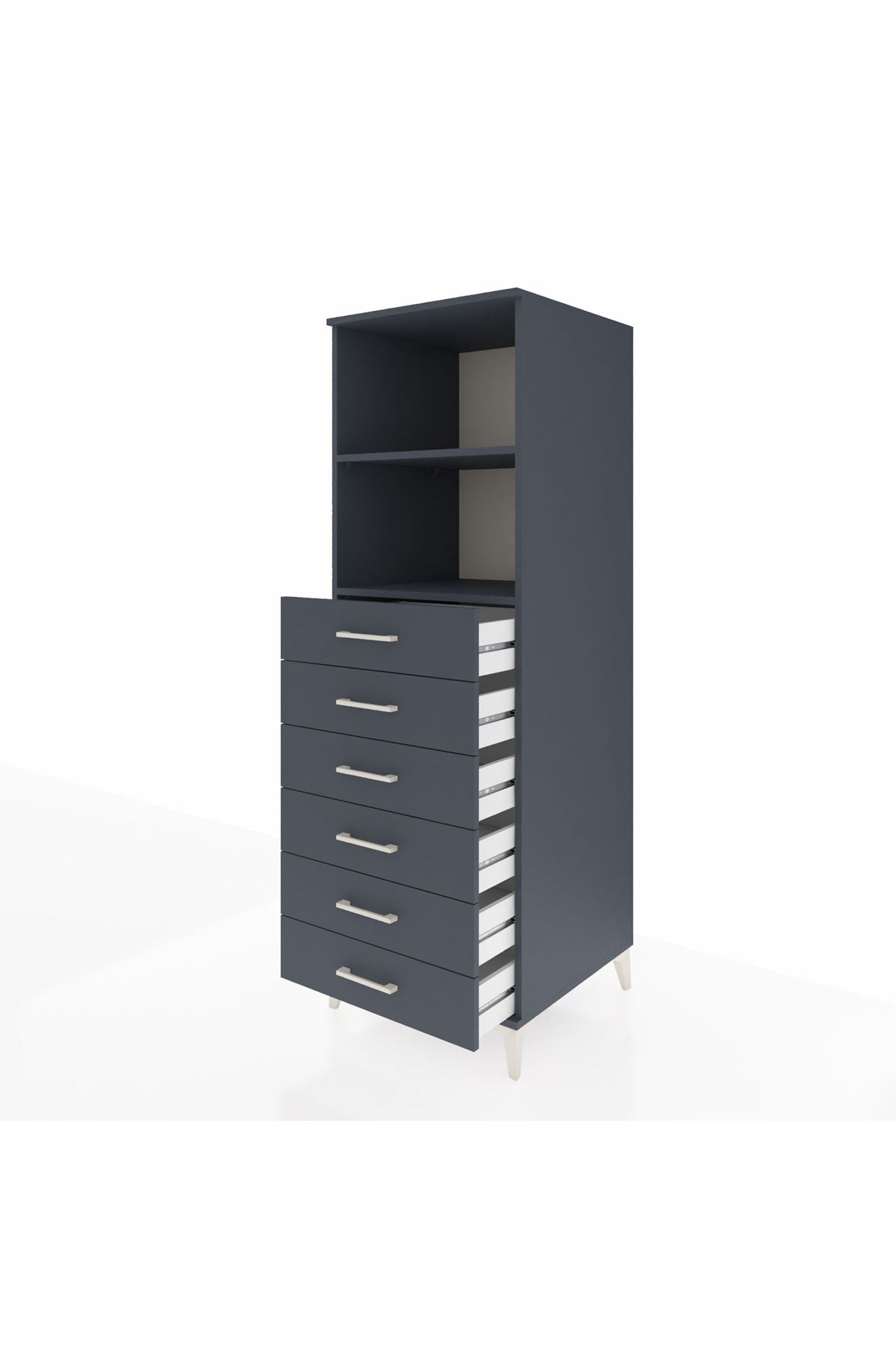 Kronos Dolap 2 Raflı 6 Çekmeceli 60x59x182 - S89M034V5C
