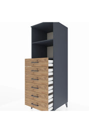 Kronos Dolap 2 Raflı 6 Çekmeceli 60x59x182 - S89M034V6C