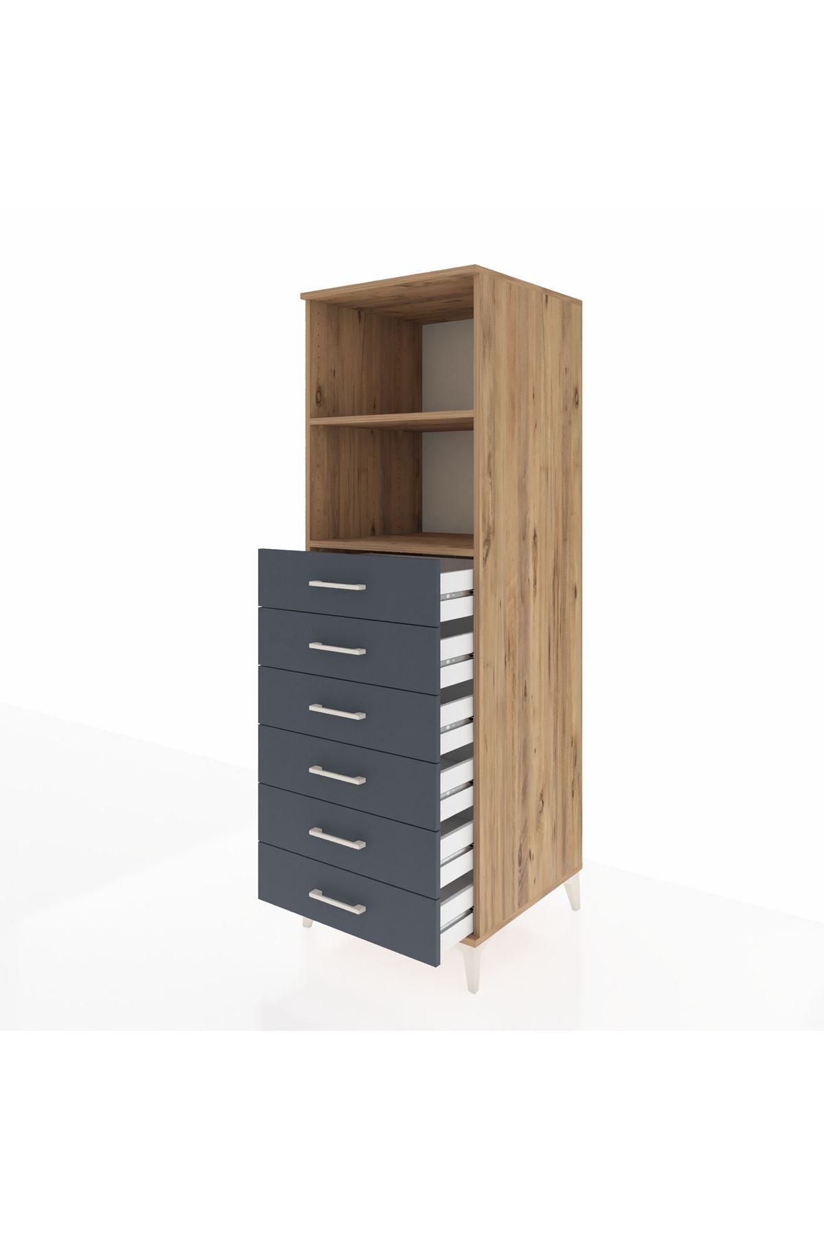 Kronos Dolap 2 Raflı 6 Çekmeceli 60x59x182 - S89M034V8C