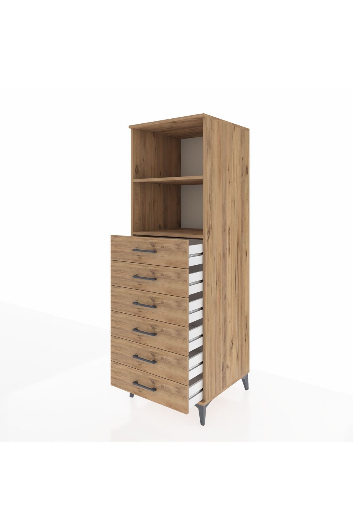 Kronos Dolap 2 Raflı 6 Çekmeceli 60x59x182 - S89M034V9C