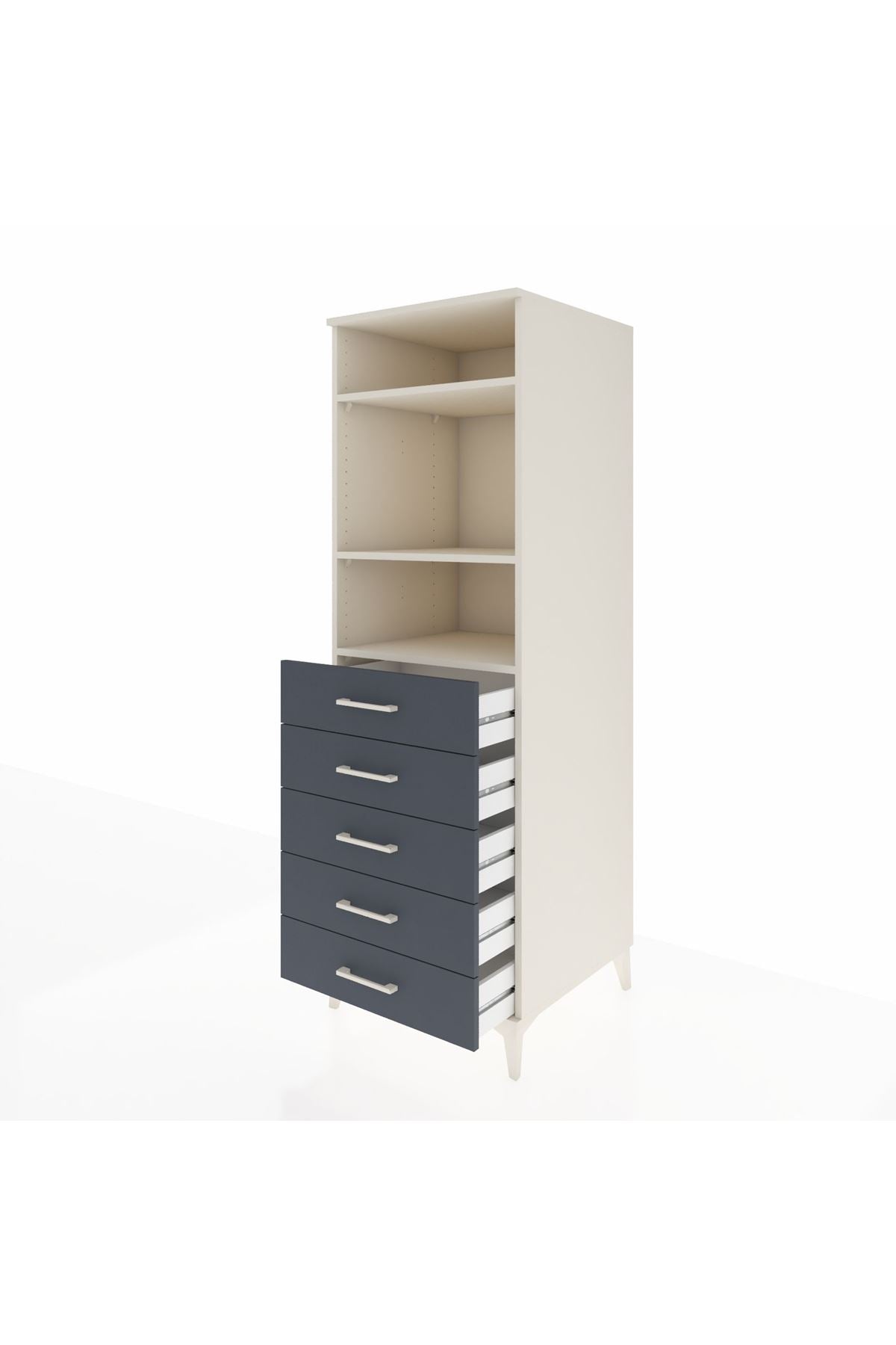 Kronos Dolap 3 Raflı 5 Çekmeceli 60x59x182 - S89M035V2C