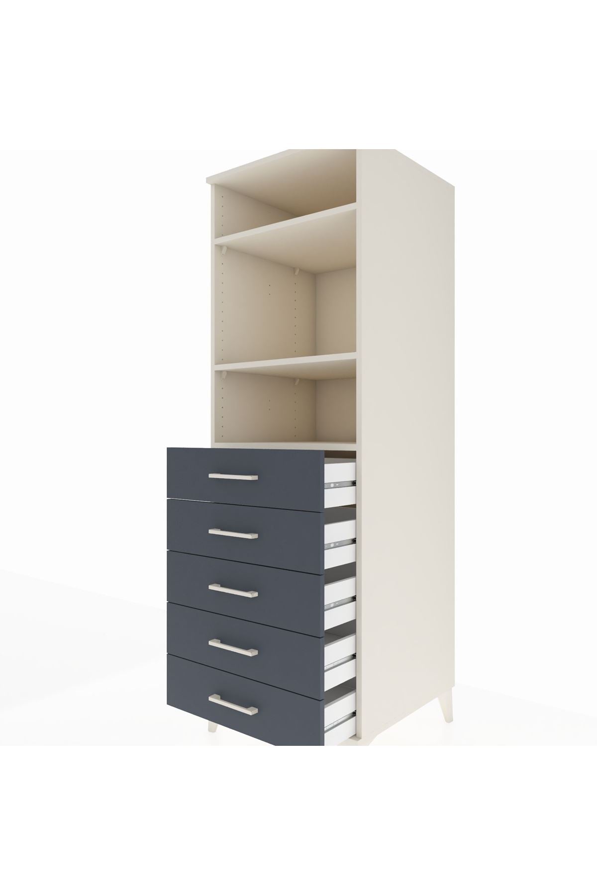 Kronos Dolap 3 Raflı 5 Çekmeceli 60x59x182 - S89M035V2C