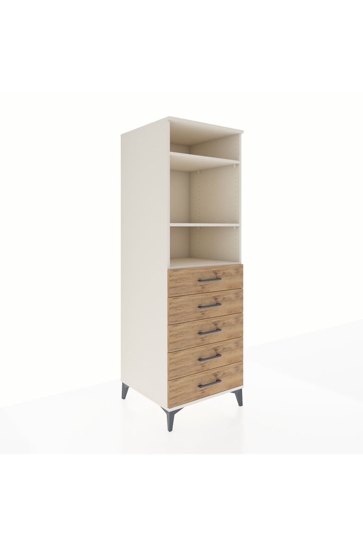 Kronos Dolap 3 Raflı 5 Çekmeceli 60x59x182 - S89M035V3C