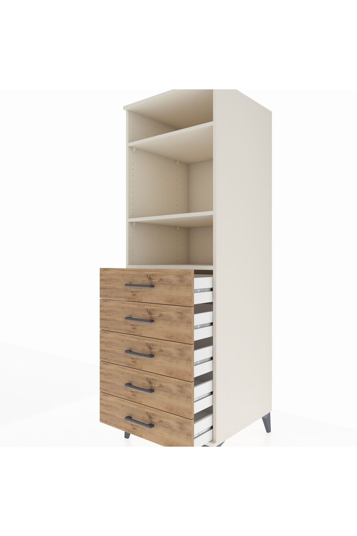 Kronos Dolap 3 Raflı 5 Çekmeceli 60x59x182 - S89M035V3C