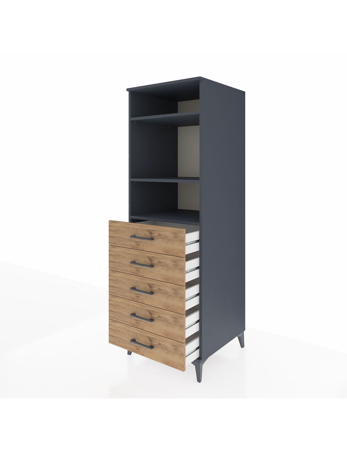 Kronos Dolap 3 Raflı 5 Çekmeceli 60x59x182 - S89M035V6C