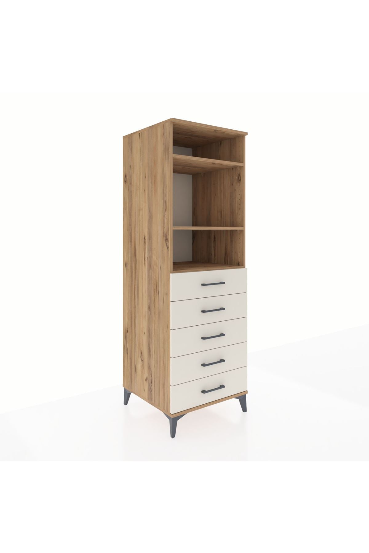 Kronos Dolap 3 Raflı 5 Çekmeceli 60x59x182 - S89M035V7C