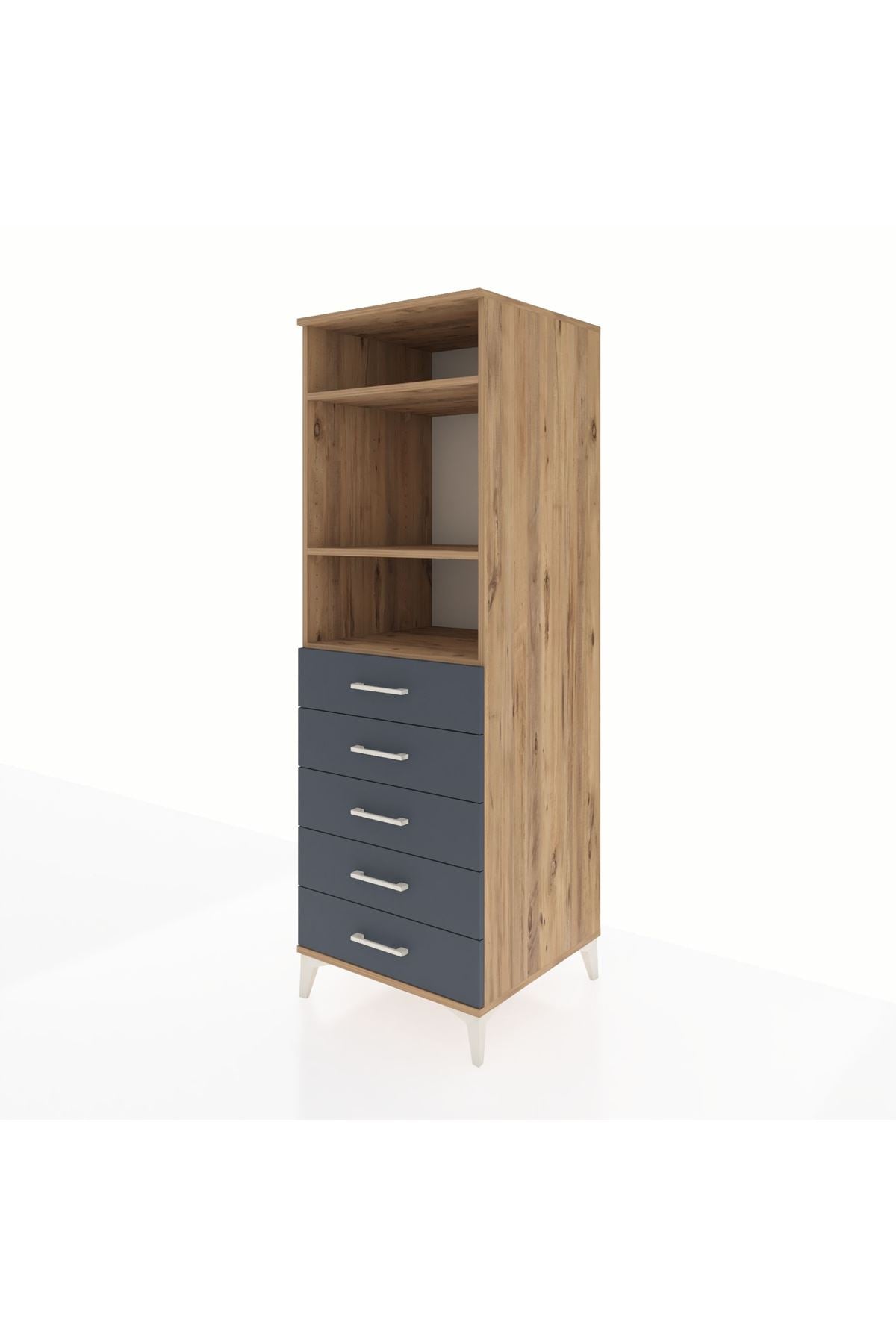 Kronos Dolap 3 Raflı 5 Çekmeceli 60x59x182 - S89M035V8C