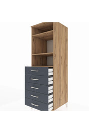 Kronos Dolap 3 Raflı 5 Çekmeceli 60x59x182 - S89M035V8C