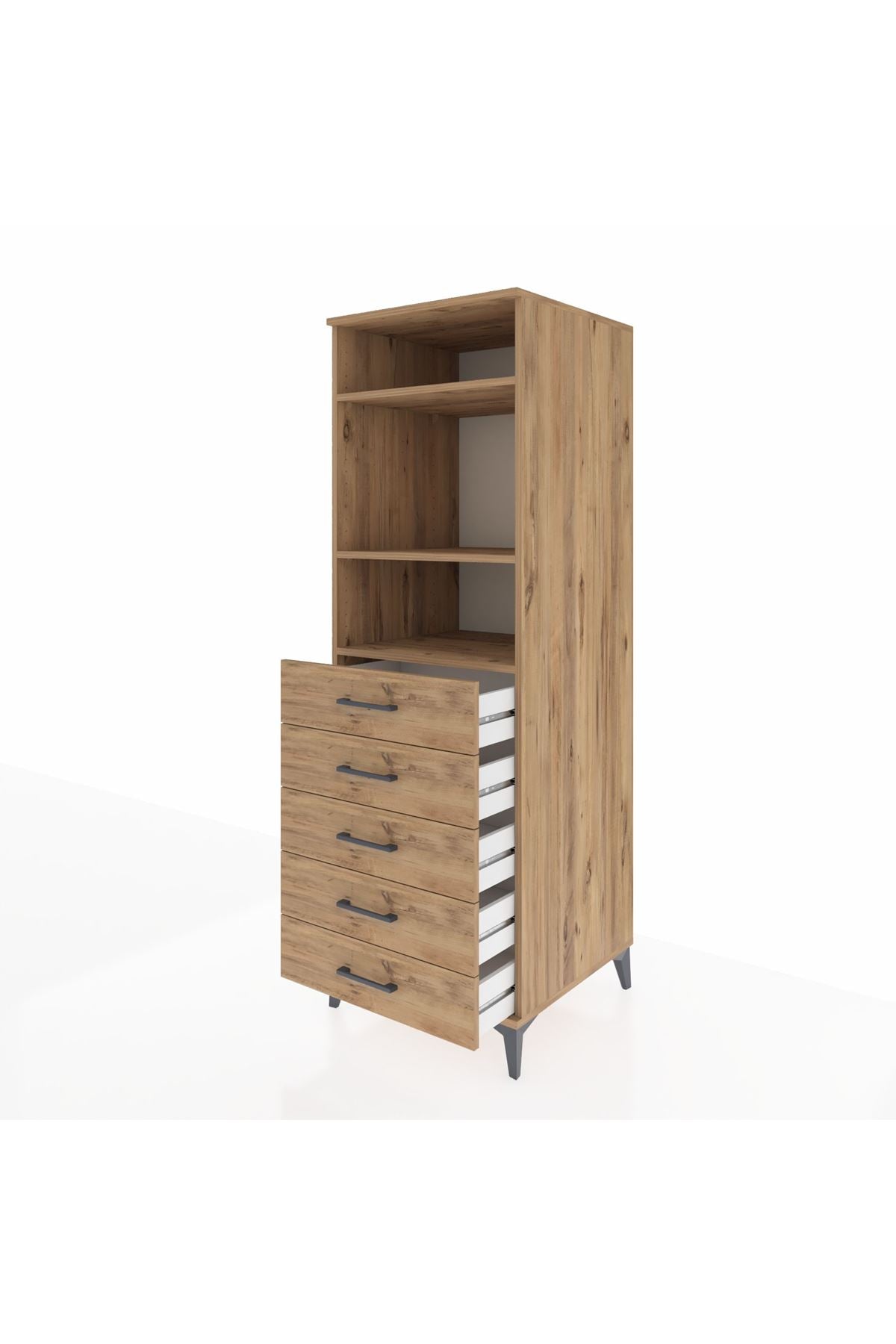 Kronos Dolap 3 Raflı 5 Çekmeceli 60x59x182 - S89M035V9C