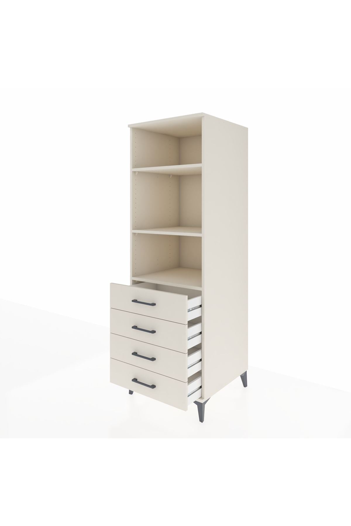 Kronos Dolap 3 Raflı 4 Çekmeceli 60x59x182 - S89M036V1C
