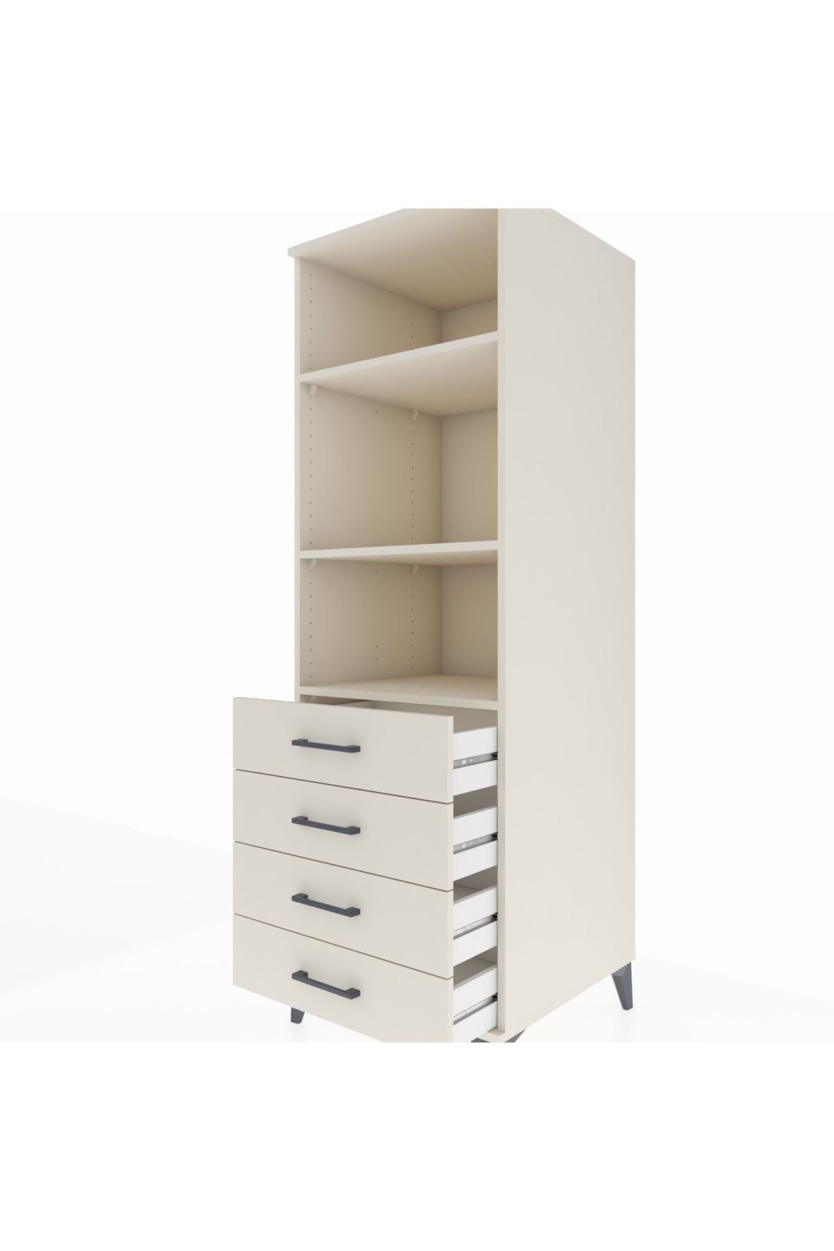 Kronos Dolap 3 Raflı 4 Çekmeceli 60x59x182 - S89M036V1C