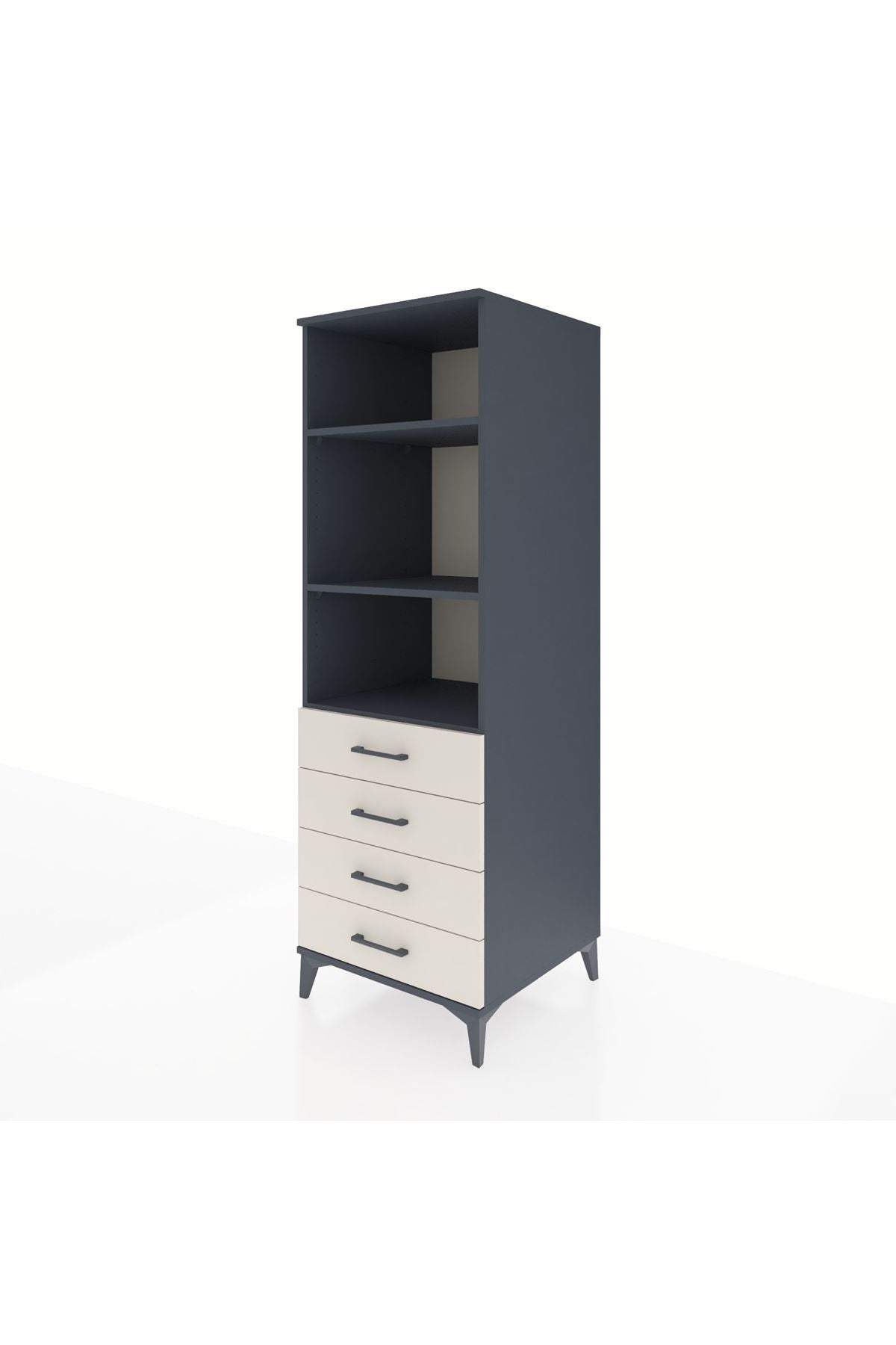 Kronos Dolap 3 Raflı 4 Çekmeceli 60x59x182 - S89M036V4C