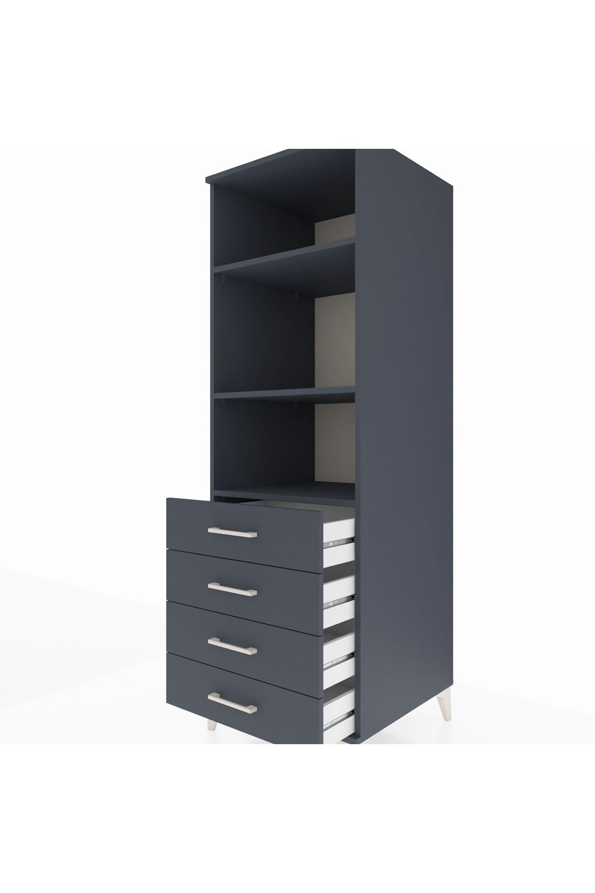 Kronos Dolap 3 Raflı 4 Çekmeceli 60x59x182 - S89M036V5C