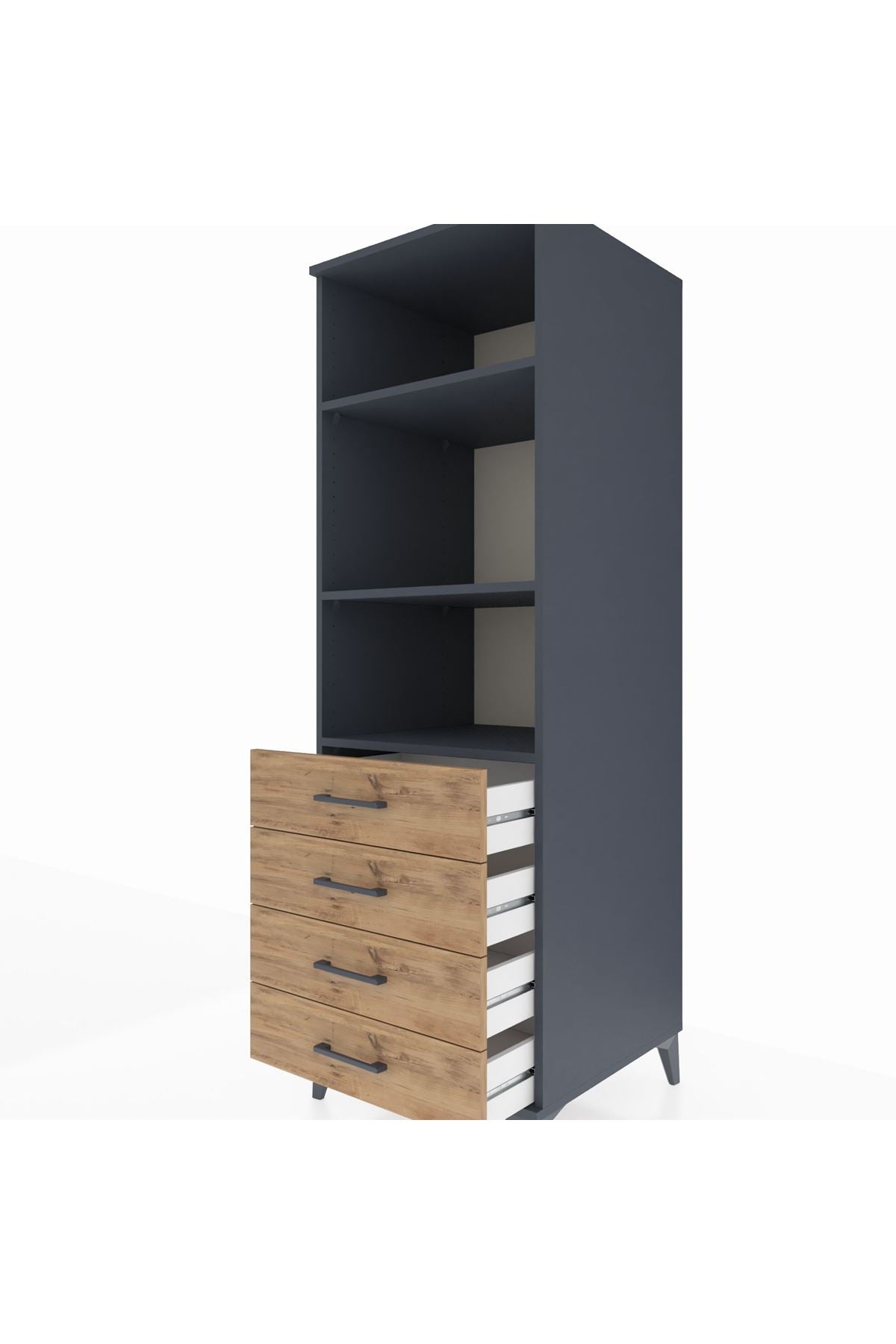 Kronos Dolap 3 Raflı 4 Çekmeceli 60x59x182 - S89M036V6C