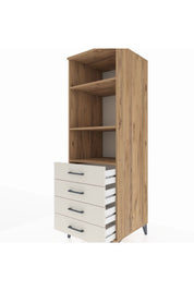 Kronos Dolap 3 Raflı 4 Çekmeceli 60x59x182 - S89M036V7C