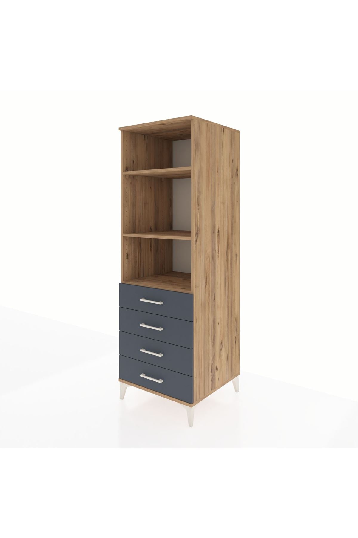 Kronos Dolap 3 Raflı 4 Çekmeceli 60x59x182 - S89M036V8C
