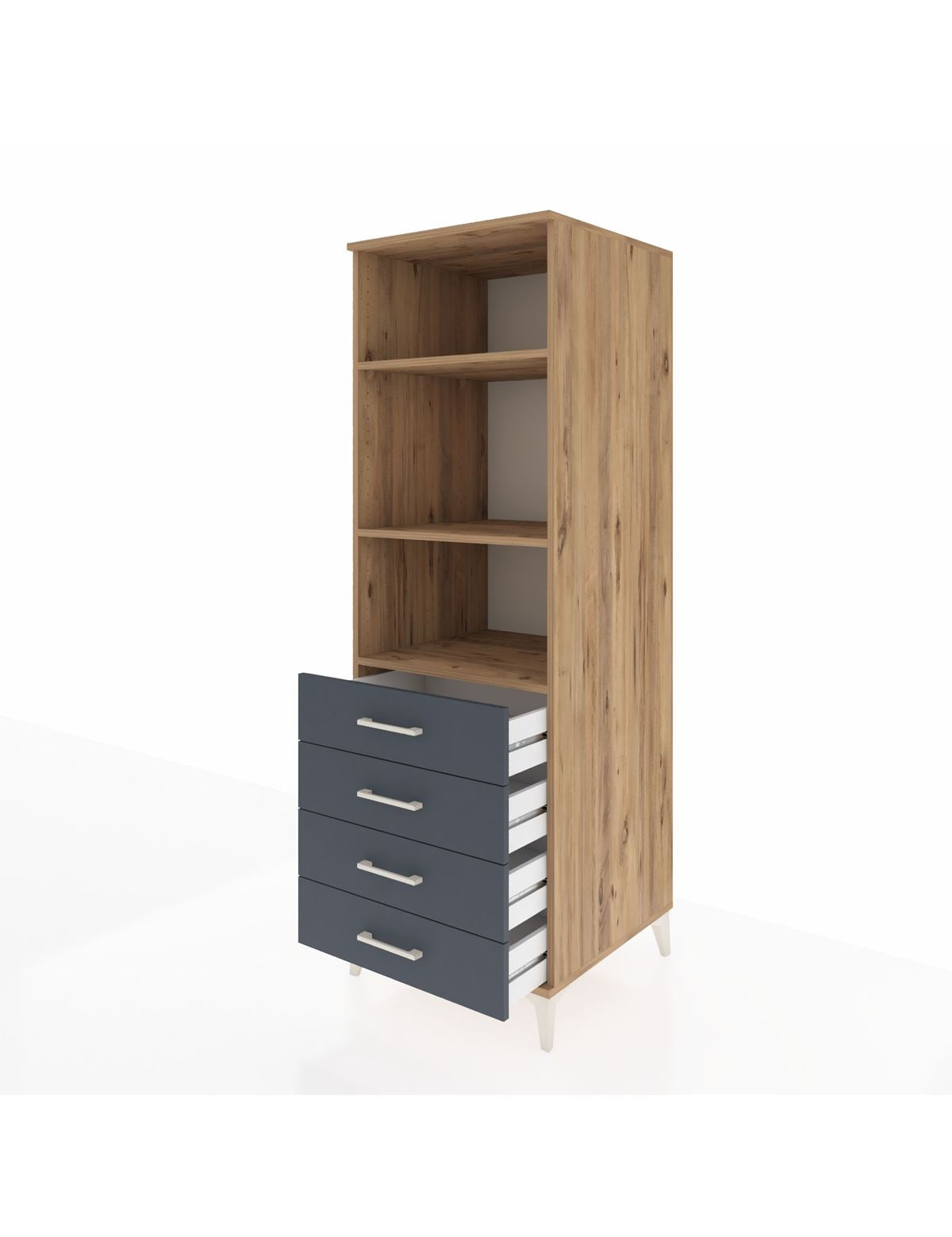Kronos Dolap 3 Raflı 4 Çekmeceli 60x59x182 - S89M036V8C