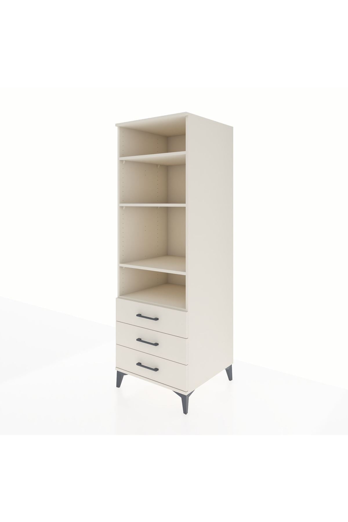 Kronos Dolap 4 Raflı 3 Çekmeceli 60x59x182 - S89M037V1C