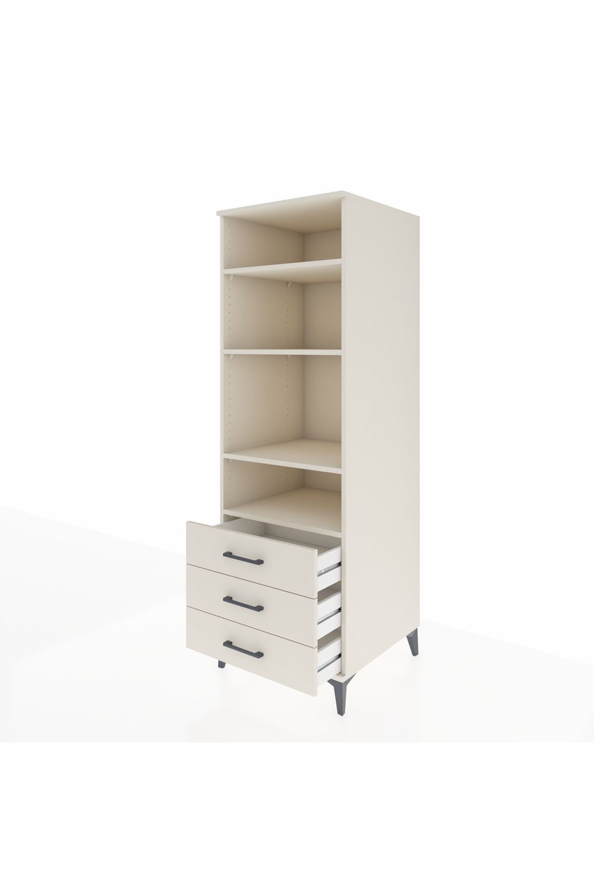Kronos Dolap 4 Raflı 3 Çekmeceli 60x59x182 - S89M037V1C