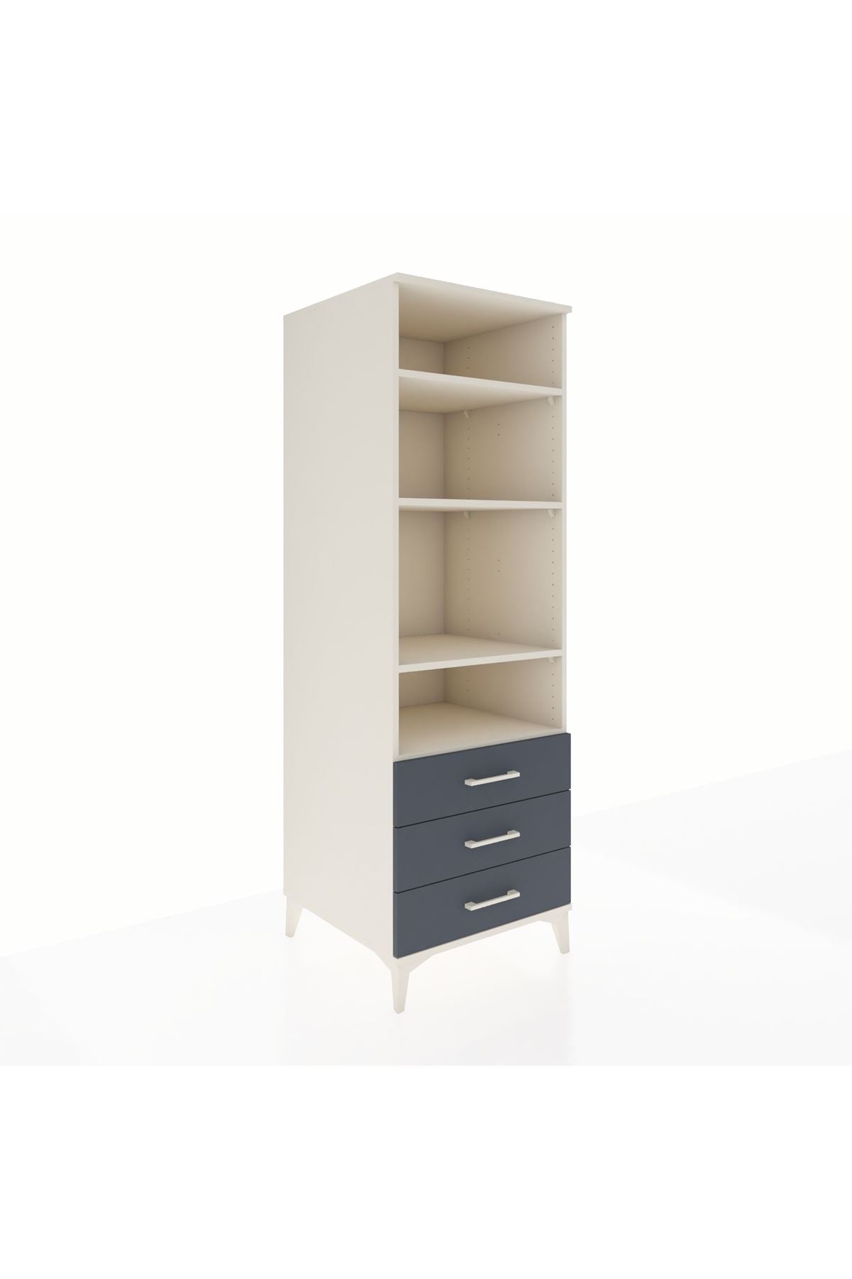 Kronos Dolap 4 Raflı 3 Çekmeceli 60x59x182 - S89M037V2C