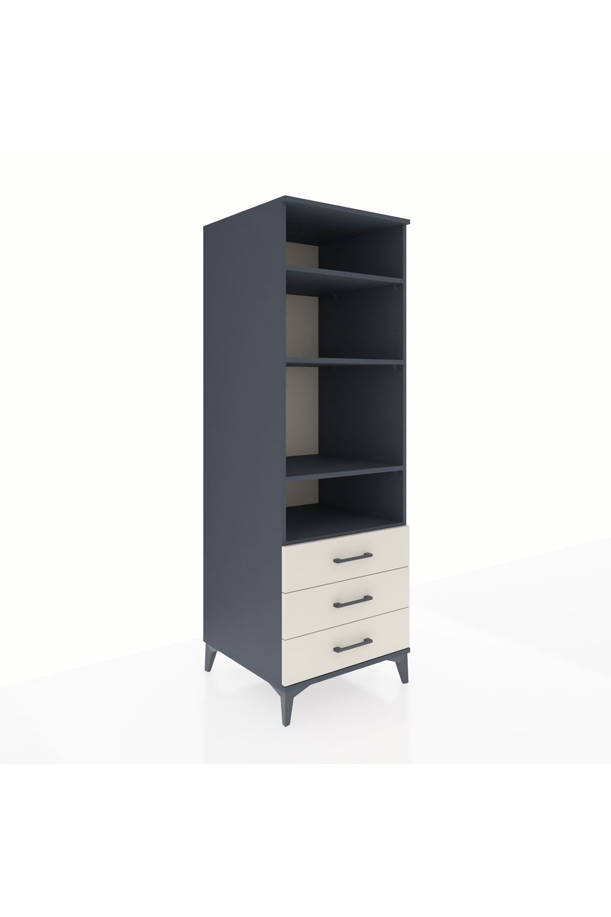 Kronos Dolap 4 Raflı 3 Çekmeceli 60x59x182 - S89M037V4C