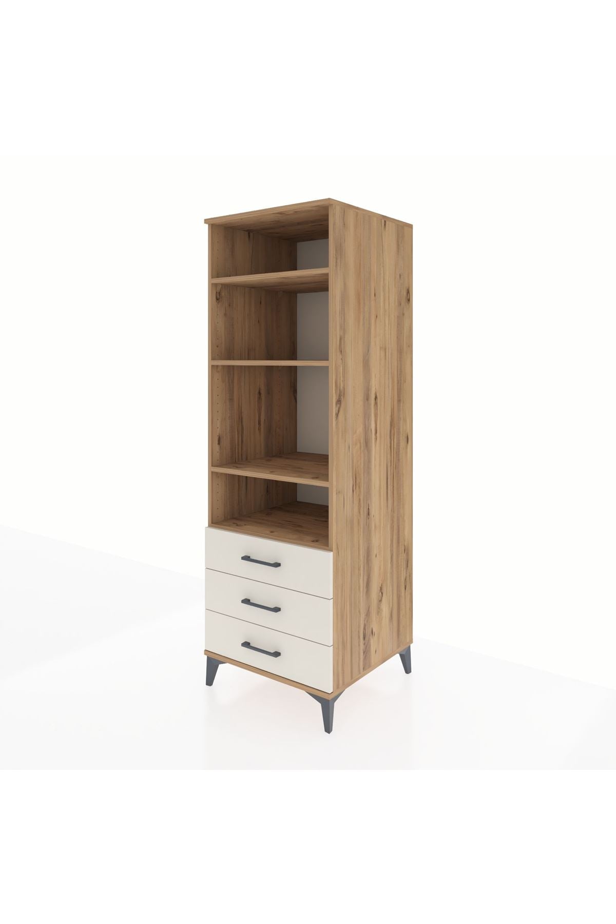 Kronos Dolap 4 Raflı 3 Çekmeceli 60x59x182 - S89M037V7C