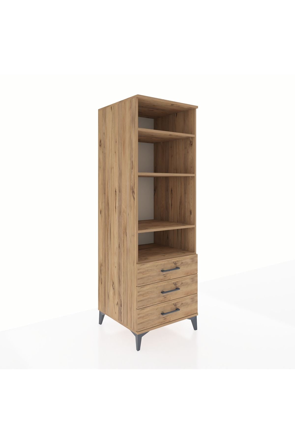 Kronos Dolap 4 Raflı 3 Çekmeceli 60x59x182 - S89M037V9C