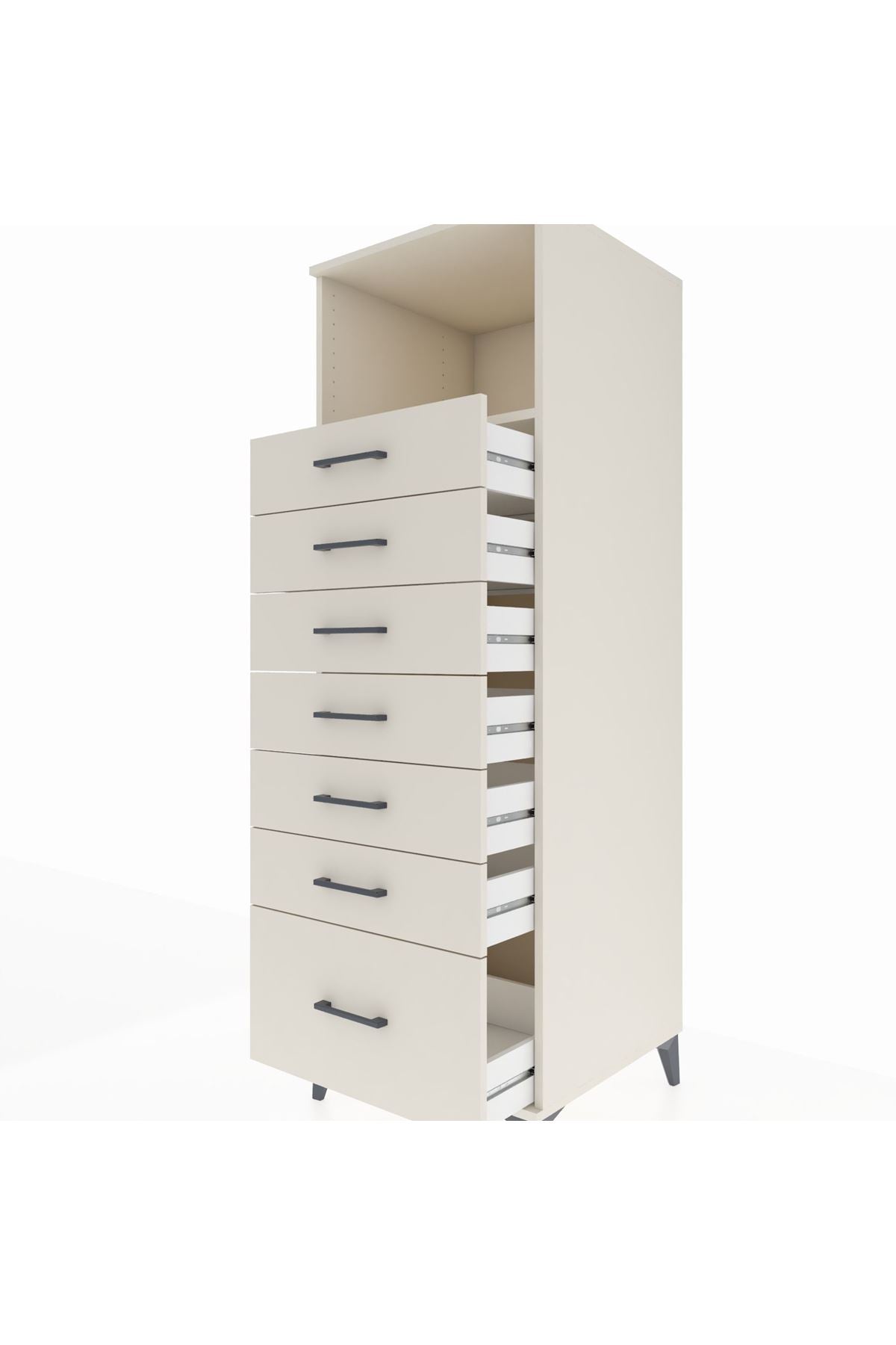 Kronos Dolap Tek Raflı 7 Çekmeceli 60x59x182 - S89M038V1C