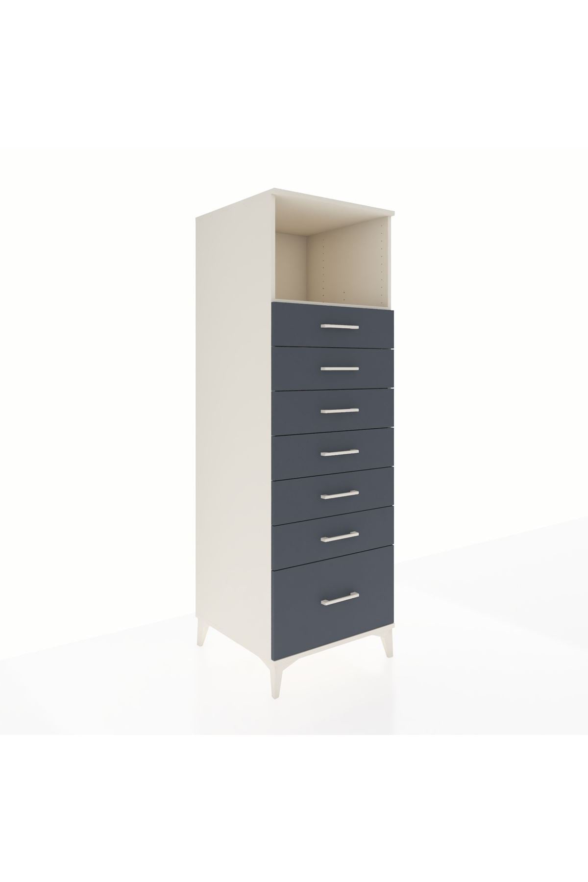 Kronos Dolap Tek Raflı 7 Çekmeceli 60x59x182 - S89M038V2C