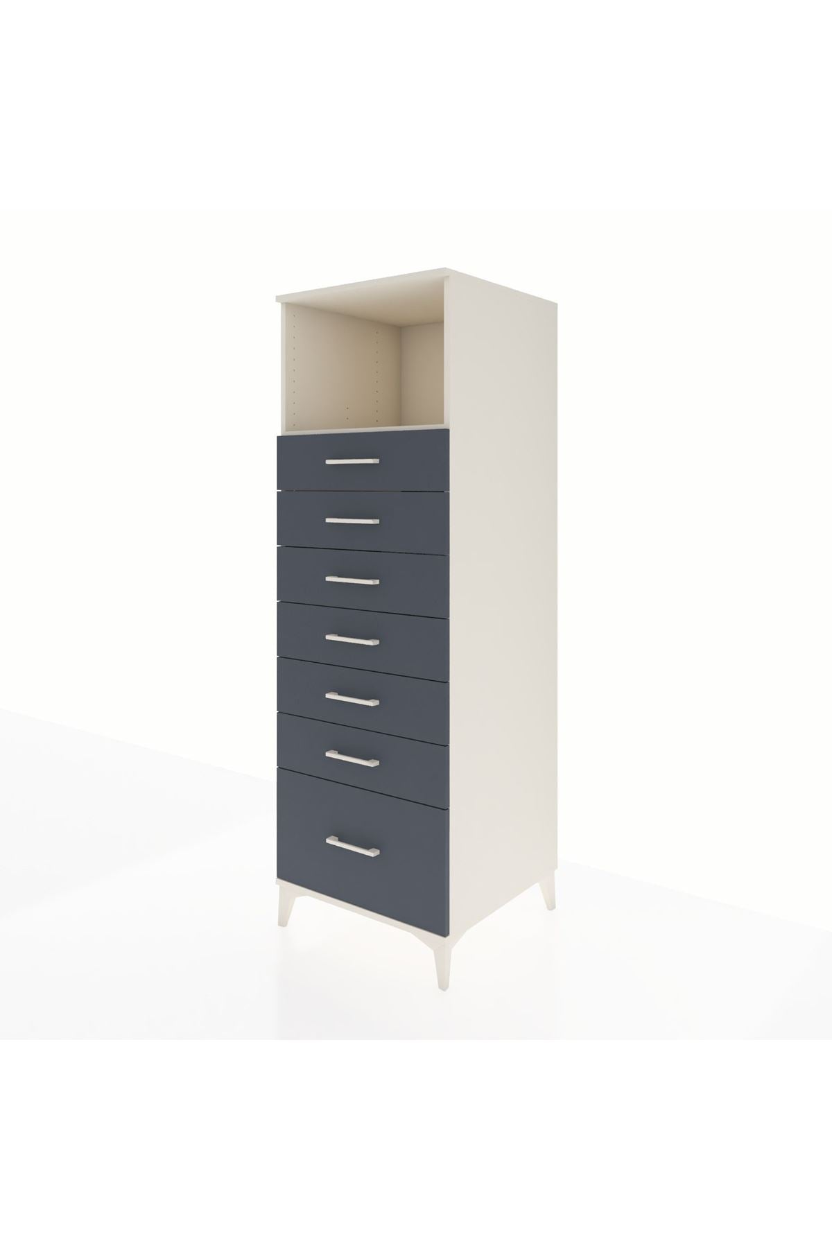 Kronos Dolap Tek Raflı 7 Çekmeceli 60x59x182 - S89M038V2C