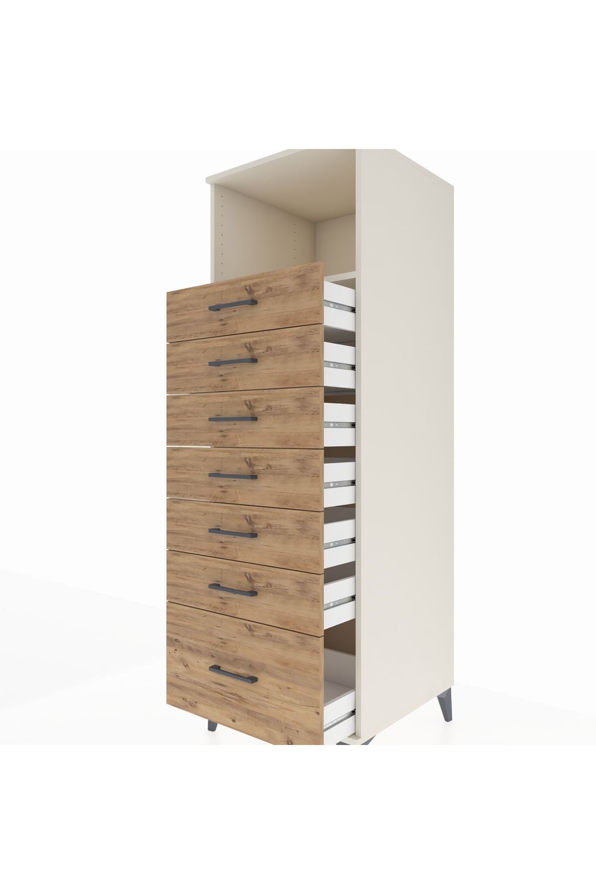 Kronos Dolap Tek Raflı 7 Çekmeceli 60x59x182 - S89M038V3C