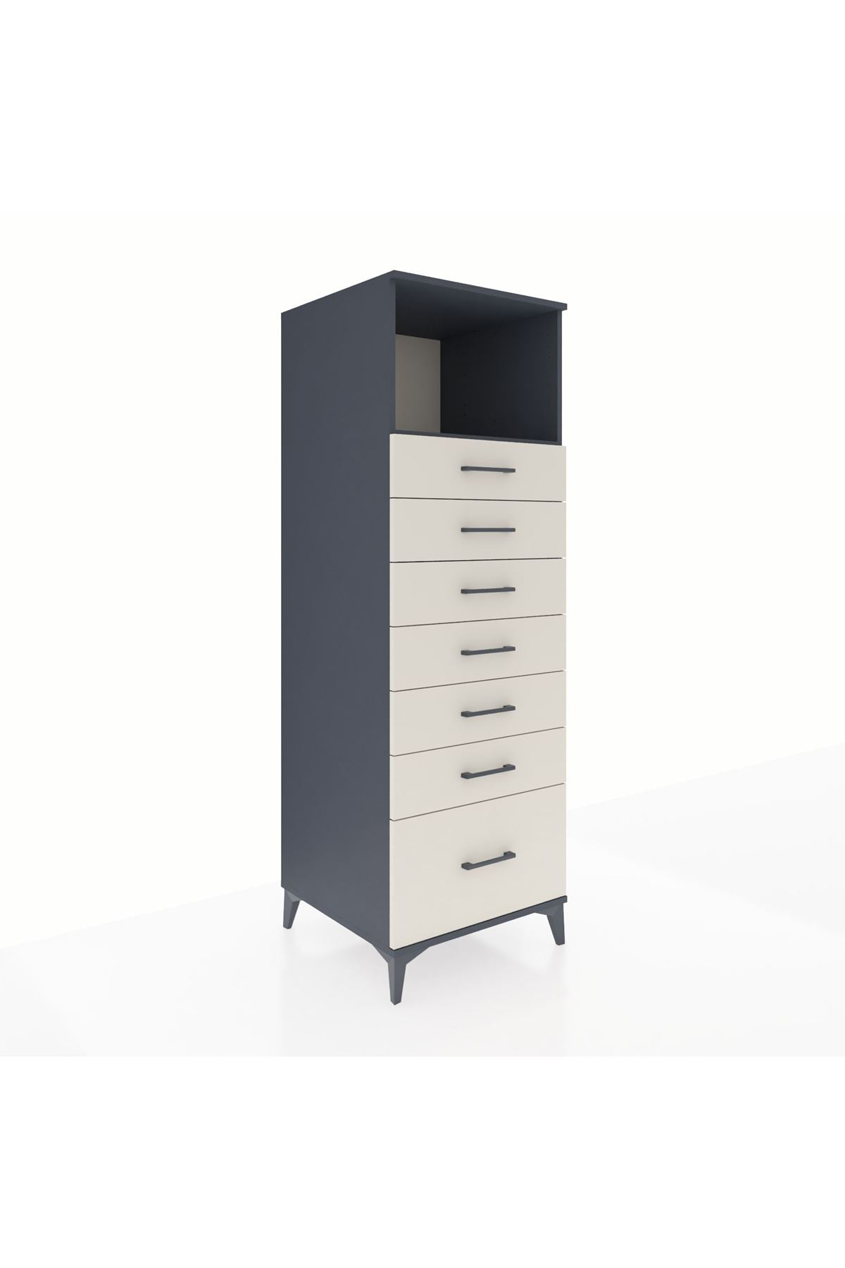 Kronos Dolap Tek Raflı 7 Çekmeceli 60x59x182 - S89M038V4C