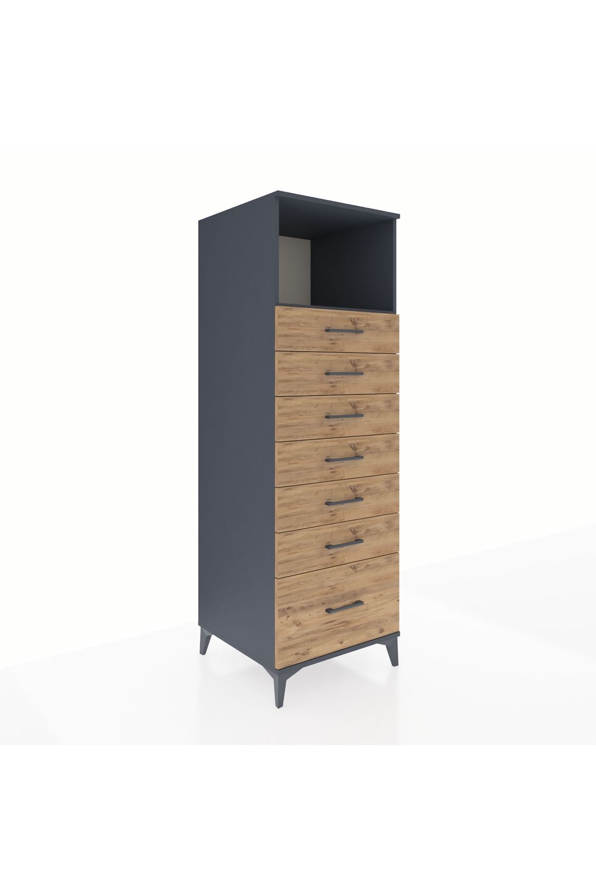 Kronos Dolap Tek Raflı 7 Çekmeceli 60x59x182 - S89M038V6C