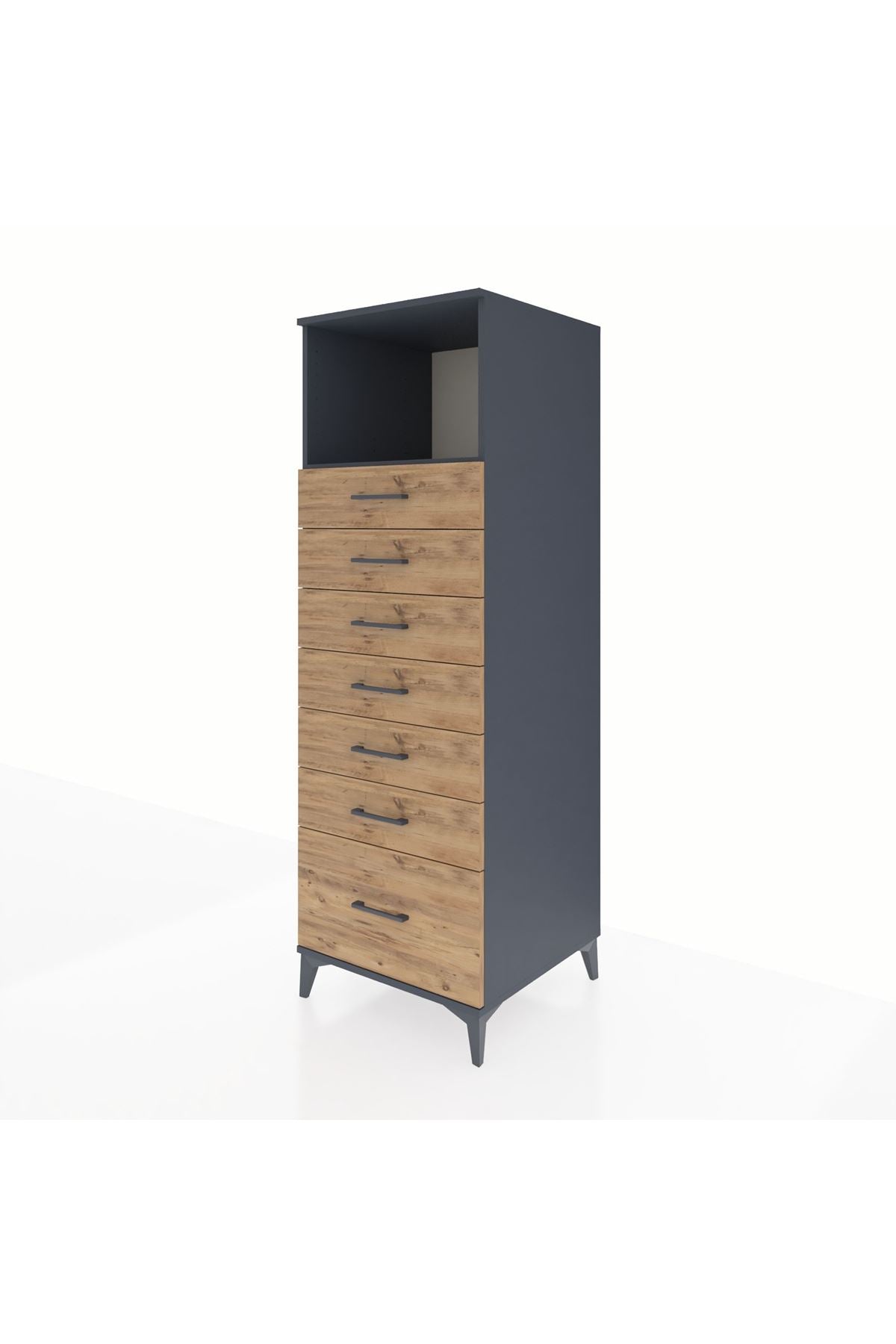 Kronos Dolap Tek Raflı 7 Çekmeceli 60x59x182 - S89M038V6C