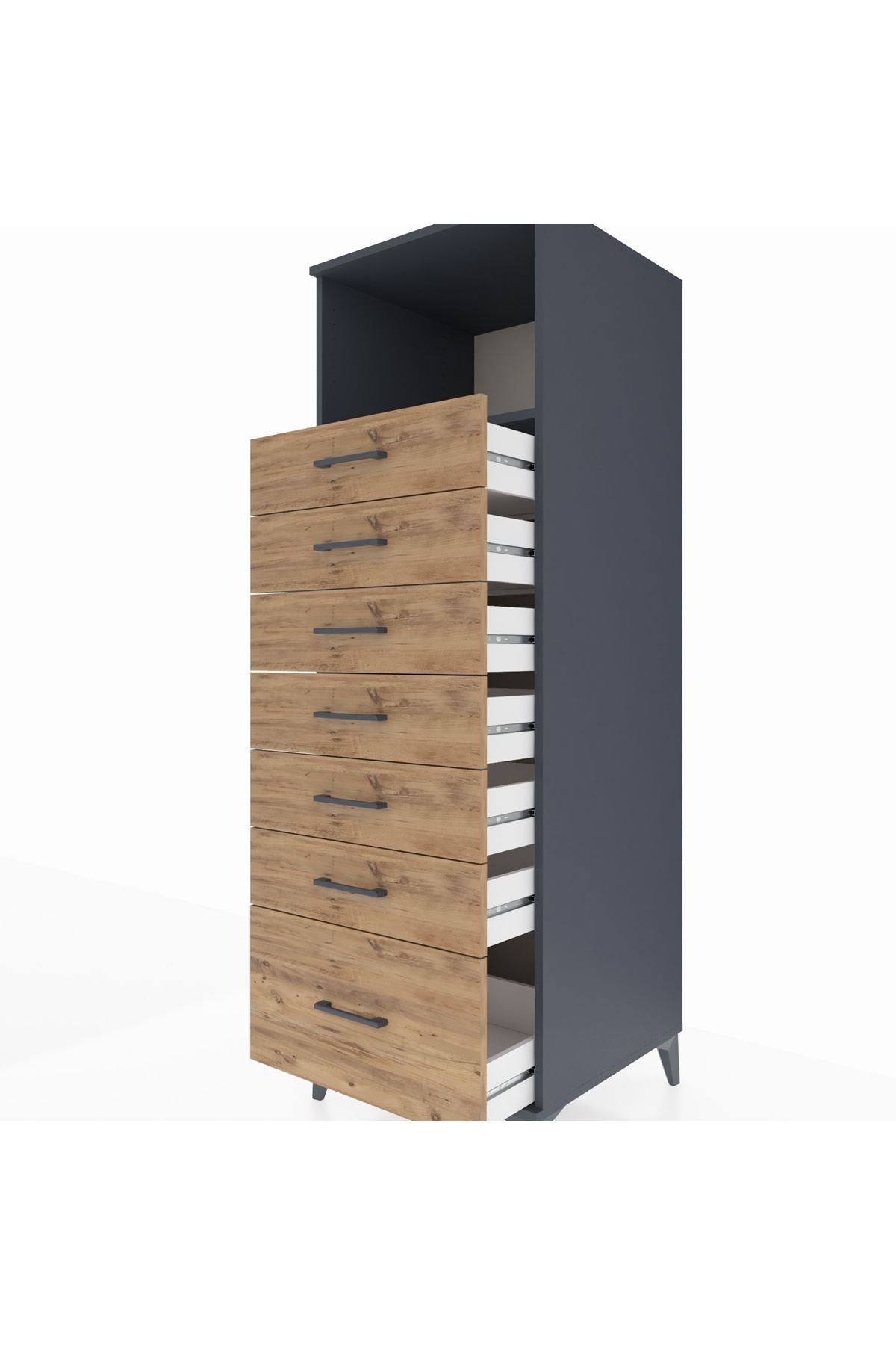 Kronos Dolap Tek Raflı 7 Çekmeceli 60x59x182 - S89M038V6C