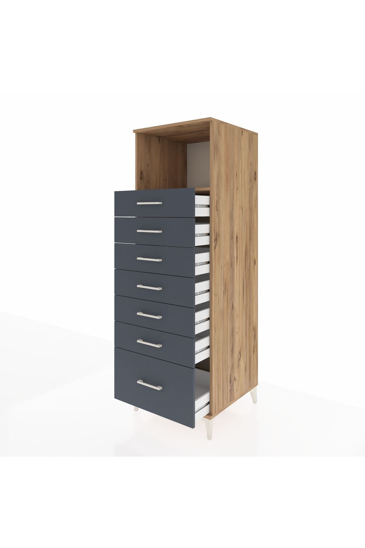Kronos Dolap Tek Raflı 7 Çekmeceli 60x59x182 - S89M038V8C