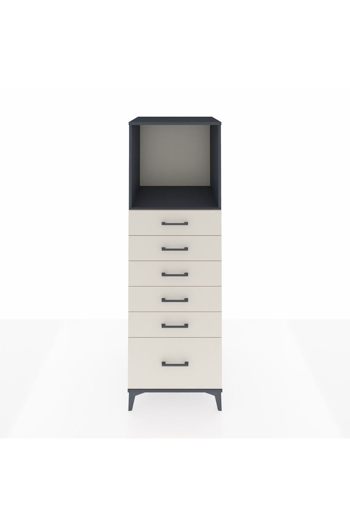 Kronos Dolap Tek Raflı 6 Çekmeceli 60x59x182 - S89M039V4C