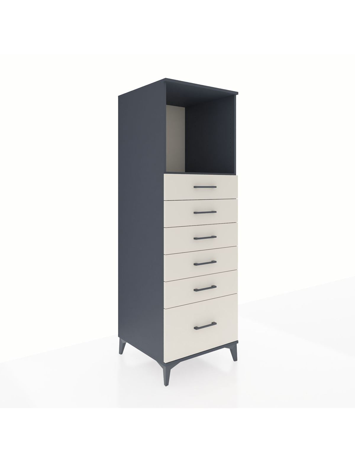 Kronos Dolap Tek Raflı 6 Çekmeceli 60x59x182 - S89M039V4C