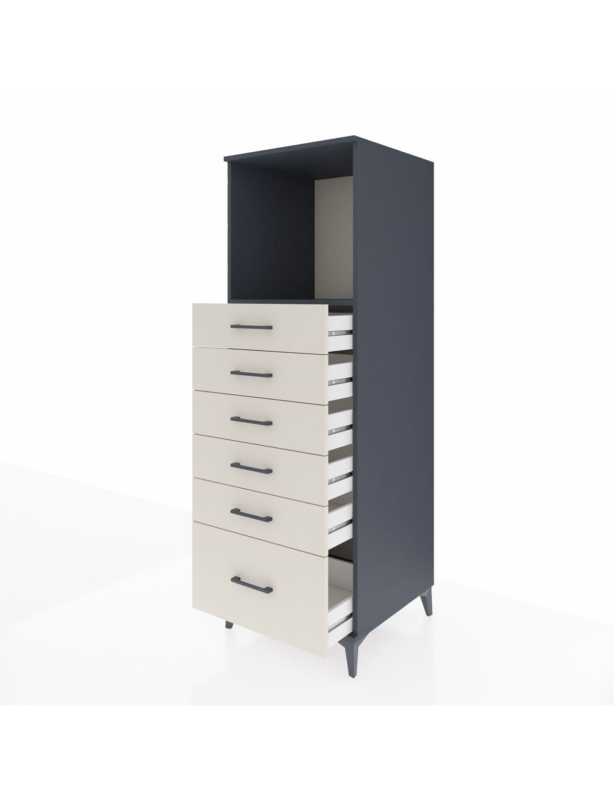 Kronos Dolap Tek Raflı 6 Çekmeceli 60x59x182 - S89M039V4C