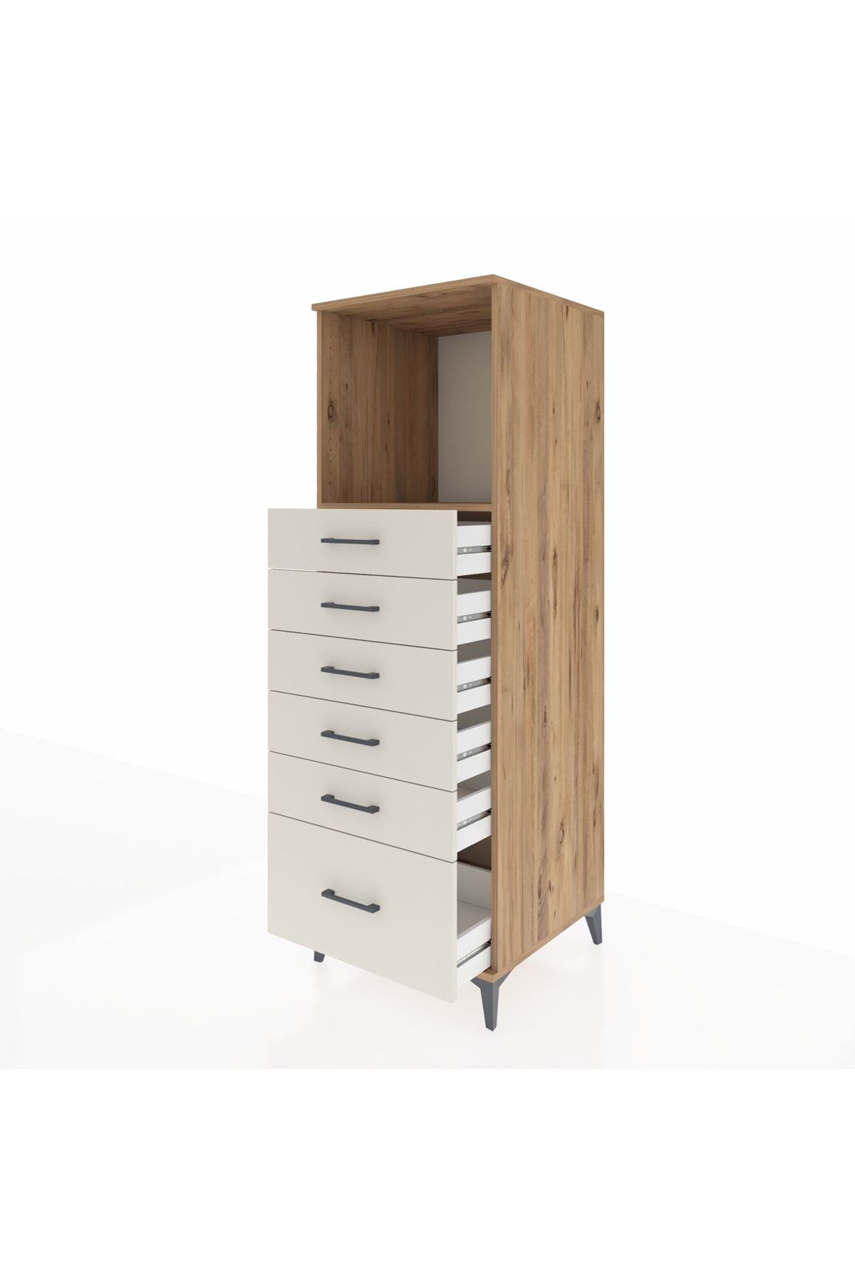 Kronos Dolap Tek Raflı 6 Çekmeceli 60x59x182 - S89M039V7C