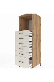 Kronos Dolap Tek Raflı 6 Çekmeceli 60x59x182 - S89M039V7C