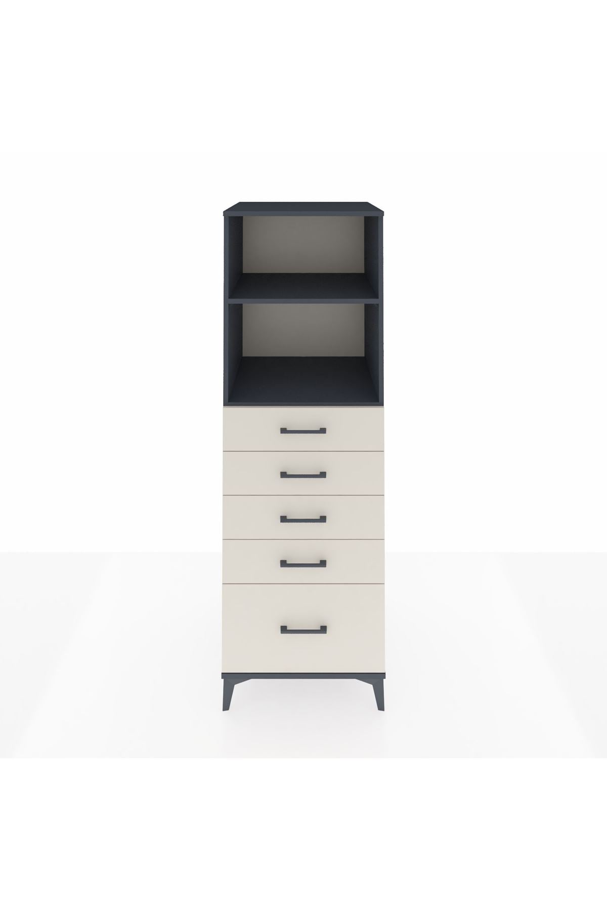 Kronos Dolap 2 Raflı 5 Çekmeceli 60x59x182 - S89M040V4C
