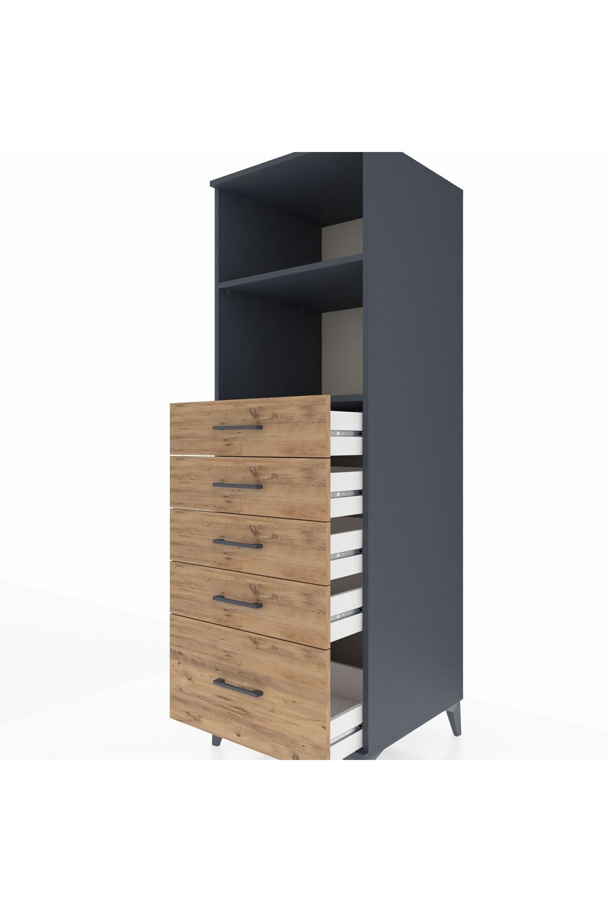 Kronos Dolap 2 Raflı 5 Çekmeceli 60x59x182 - S89M040V6C