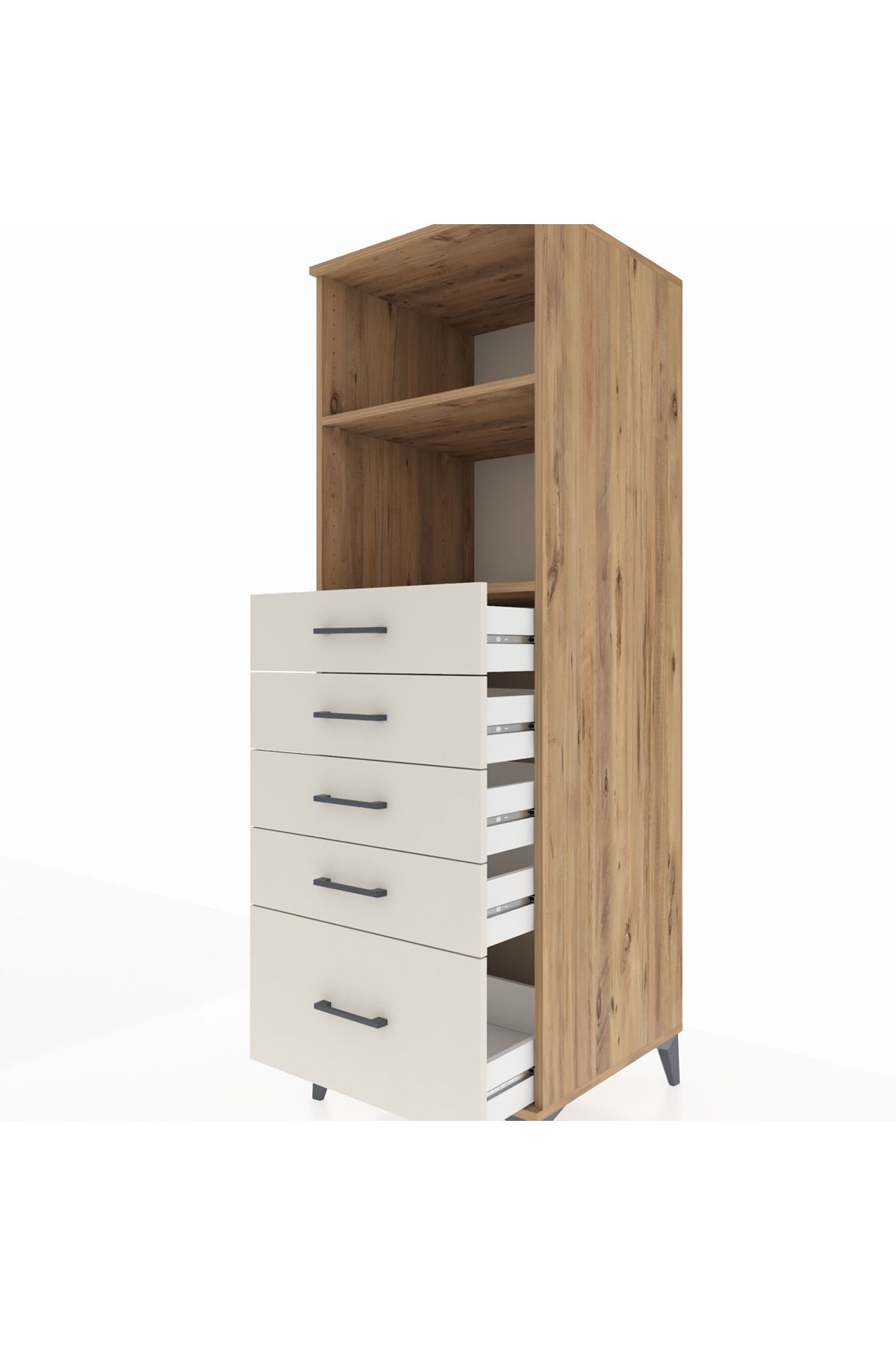Kronos Dolap 2 Raflı 5 Çekmeceli 60x59x182 - S89M040V7C