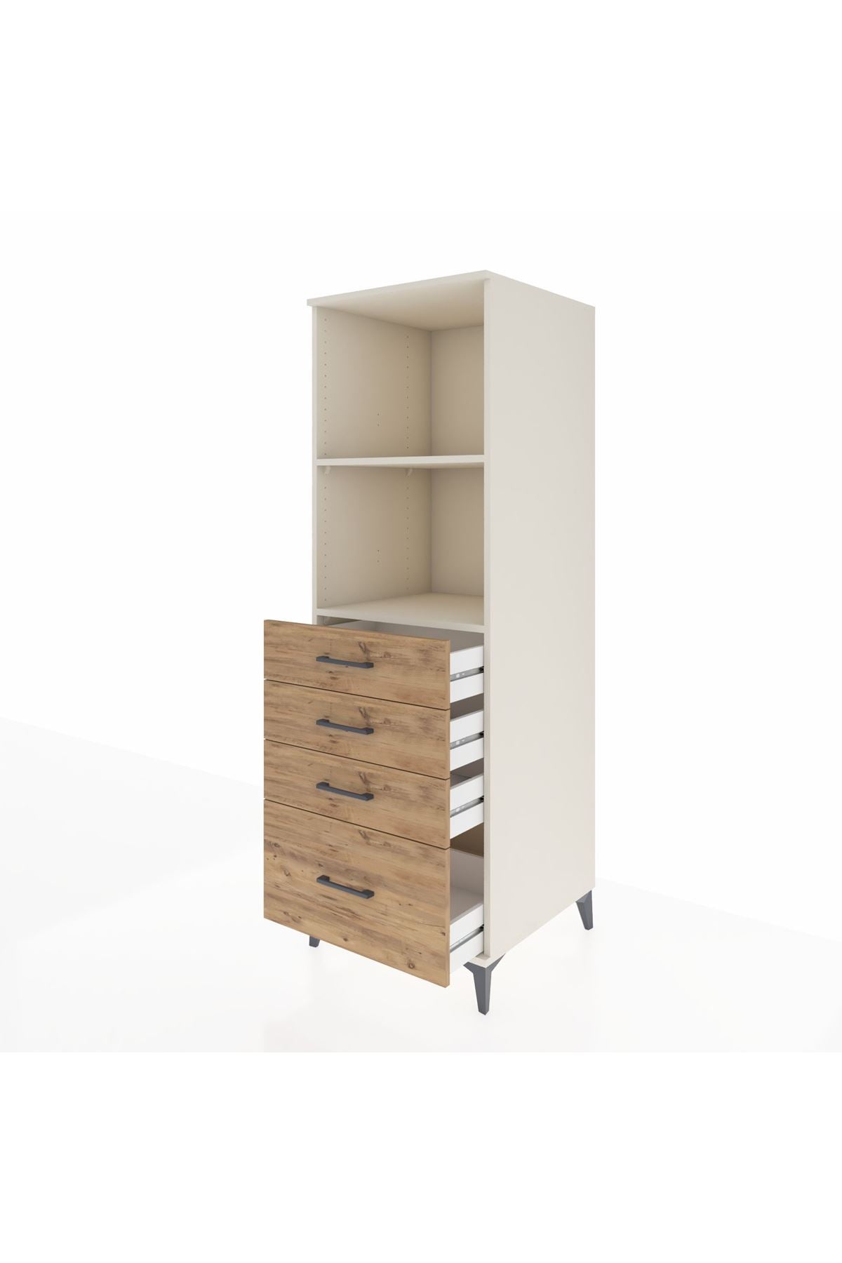 Kronos Dolap 2 Raflı 4 Çekmeceli 60x59x182 - S89M041V3C