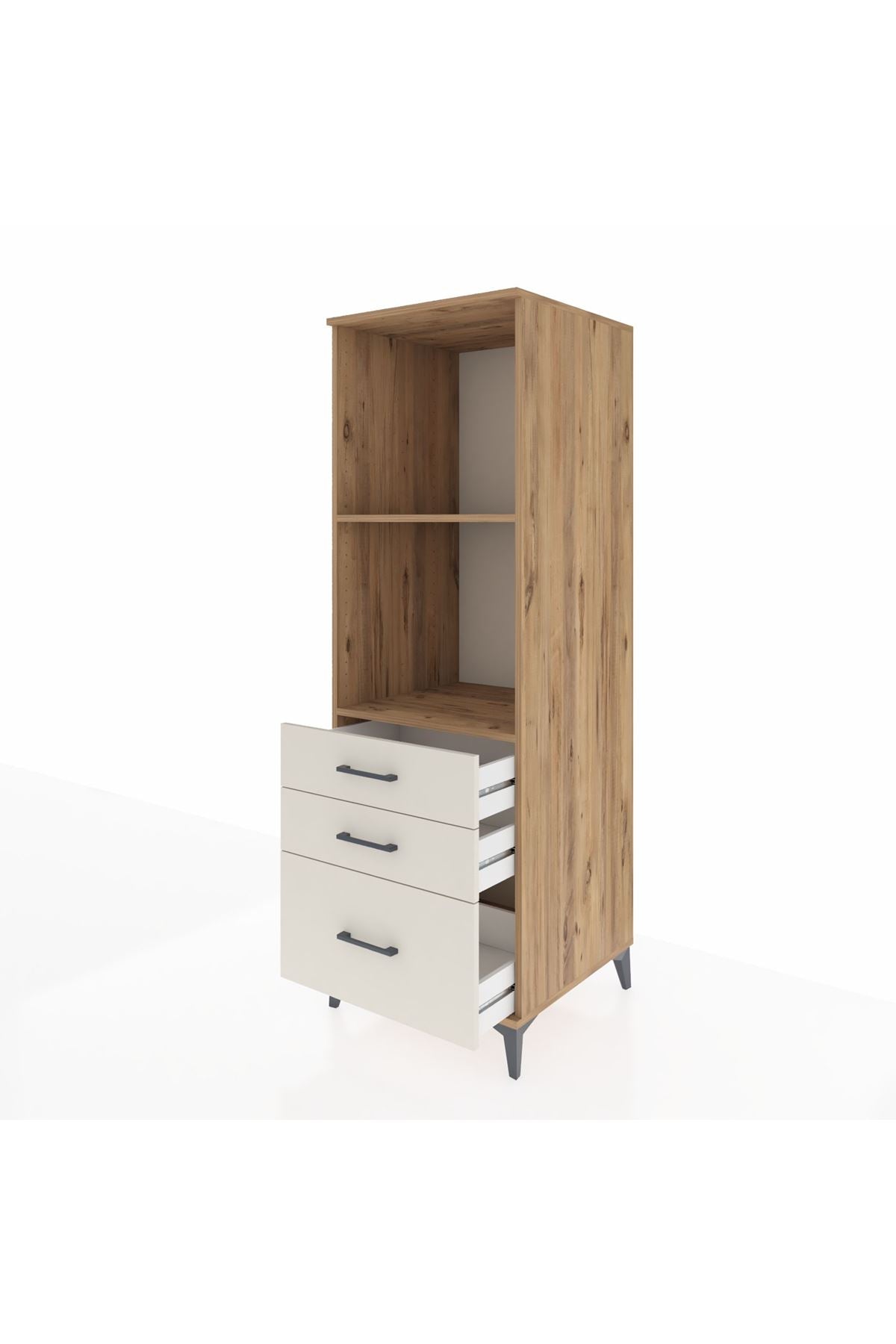 Kronos Dolap 2 Raflı 3 Çekmeceli 60x59x182 - S89M042V7C