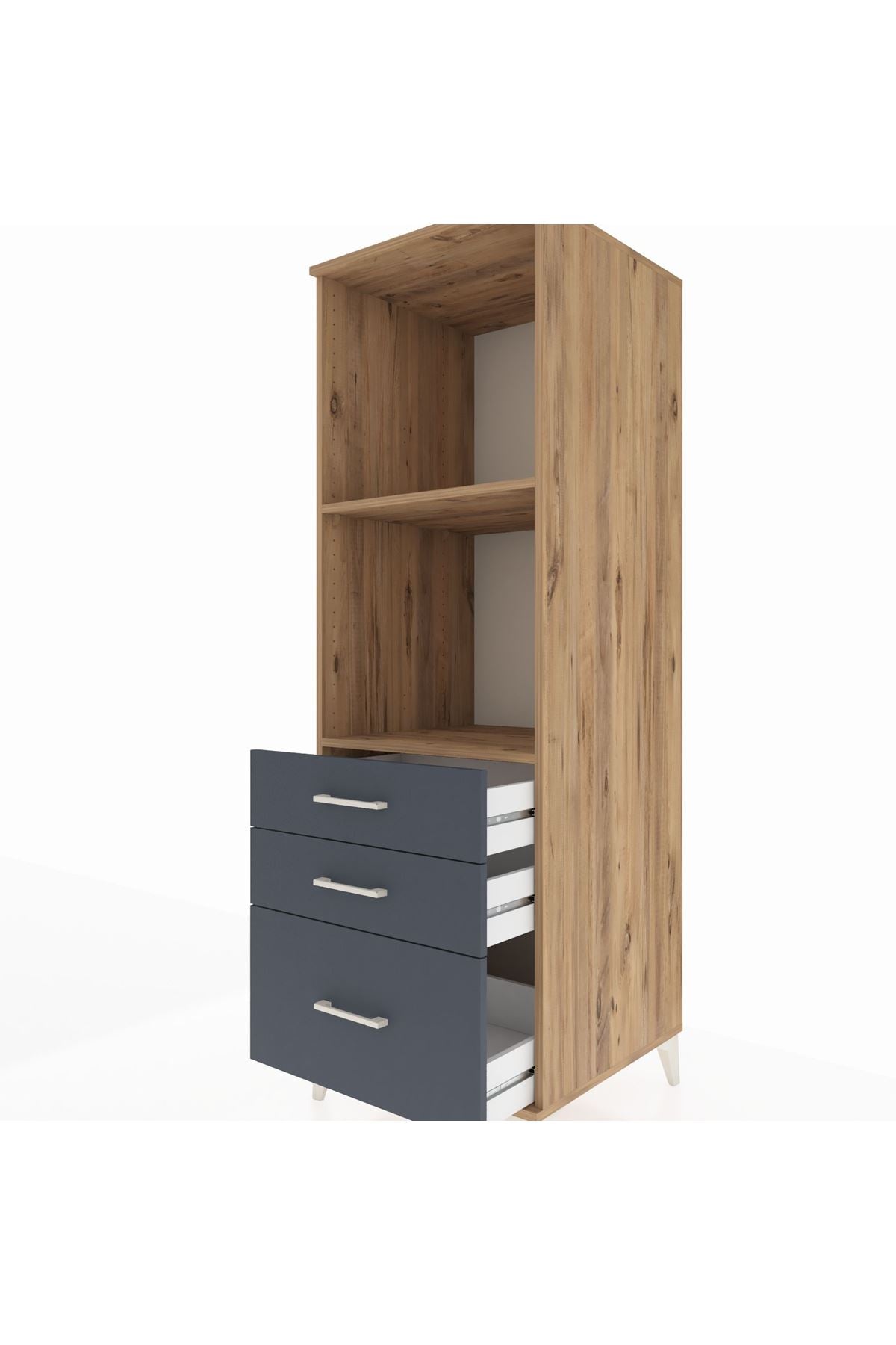 Kronos Dolap 2 Raflı 3 Çekmeceli 60x59x182 - S89M042V8C