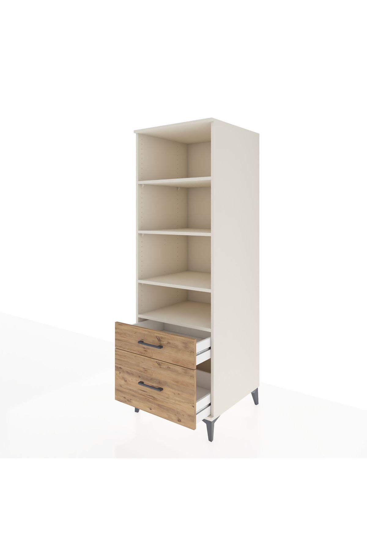Kronos Dolap 4 Raflı 2 Çekmeceli 60x59x182 - S89M043V3C