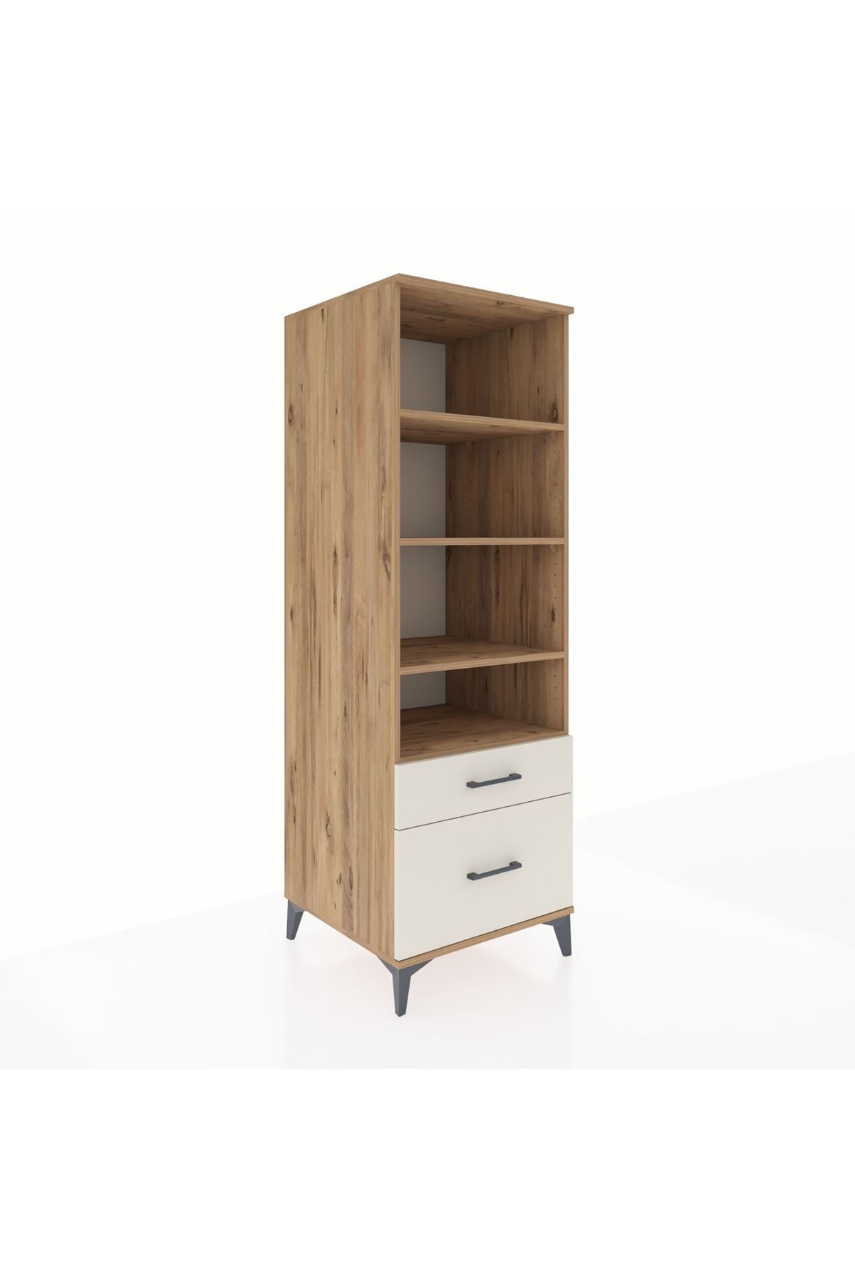 Kronos Dolap 4 Raflı 2 Çekmeceli 60x59x182 - S89M043V7C