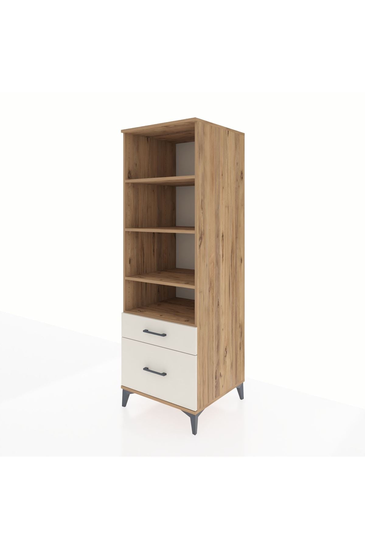 Kronos Dolap 4 Raflı 2 Çekmeceli 60x59x182 - S89M043V7C